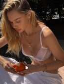Alexis Ren in a White Skirt Photoshoot Under the Sun