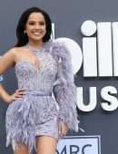 Becky G Leggy and Cleavage at 2022 Billboard Music Awards in Las Vegas
