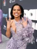 Becky G Leggy and Cleavage at 2022 Billboard Music Awards in Las Vegas
