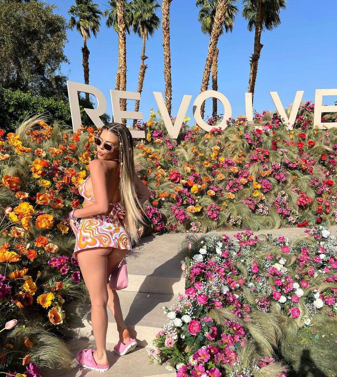 Chanel West Coast Booty in a Short Skirt at Coachella