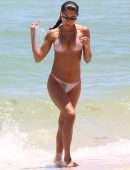 Chantel Jeffries Cleavage and Booty in a Tiny Bikini at the Beach in Miami