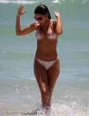 Chantel Jeffries Cleavage and Booty in a Tiny Bikini at the Beach in Miami