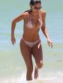 Chantel Jeffries Cleavage and Booty in a Tiny Bikini at the Beach in Miami