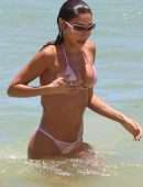 Chantel Jeffries Cleavage and Booty in a Tiny Bikini at the Beach in Miami