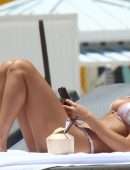 Chantel Jeffries Cleavage and Booty in a Tiny Bikini at the Beach in Miami