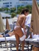 Chantel Jeffries and Sarah Snyder Booty in Bikini on a Beach in Miami