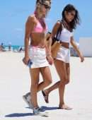 Chantel Jeffries and Sarah Snyder Booty in Bikini on a Beach in Miami