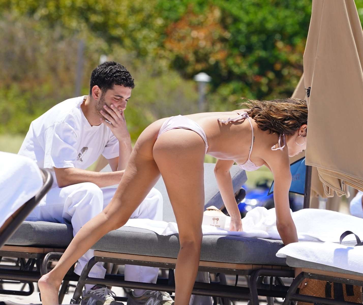 Chantel Jeffries and Sarah Snyder Booty in Bikini on a Beach in Miami
