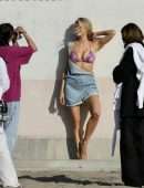 Charlotte McKinney Cleavage in a Bikini Photoshoot in Los Angeles