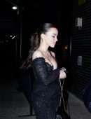 Dove Cameron Cleavage in a Black Dress at Boom Boom Room's Met Gala Afterparty in NYC