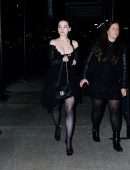 Dove Cameron Cleavage in a Black Dress at Boom Boom Room's Met Gala Afterparty in NYC