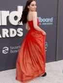 Dove Cameron Huge Cleavage in Red Dress at 2022 Billboard Music Awards in Las Vegas