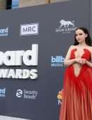 Dove Cameron Huge Cleavage in Red Dress at 2022 Billboard Music Awards in Las Vegas