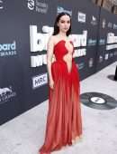 Dove Cameron Huge Cleavage in Red Dress at 2022 Billboard Music Awards in Las Vegas