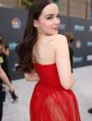 Dove Cameron Huge Cleavage in Red Dress at 2022 Billboard Music Awards in Las Vegas