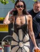 Dua Lipa Cleavage in a Revealing Dress while Sightseeing in Berlin