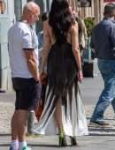 Dua Lipa Cleavage in a Revealing Dress while Sightseeing in Berlin