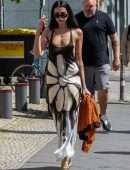 Dua Lipa Cleavage in a Revealing Dress while Sightseeing in Berlin