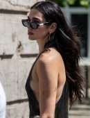 Dua Lipa Cleavage in a Revealing Dress while Sightseeing in Berlin
