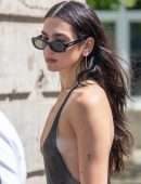 Dua Lipa Cleavage in a Revealing Dress while Sightseeing in Berlin