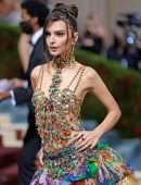 Emily Ratajkowski Cleavage and Leggy at 2022 Met Gala in New York