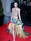 Emily Ratajkowski Cleavage and Leggy at 2022 Met Gala in New York
