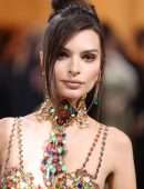 Emily Ratajkowski Cleavage and Leggy at 2022 Met Gala in New York