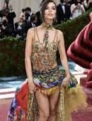 Emily Ratajkowski Cleavage and Leggy at 2022 Met Gala in New York