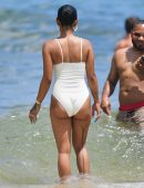Karrueche Tran Booty in Swimsuit on a Beach in Miami