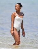 Karrueche Tran Booty in Swimsuit on a Beach in Miami