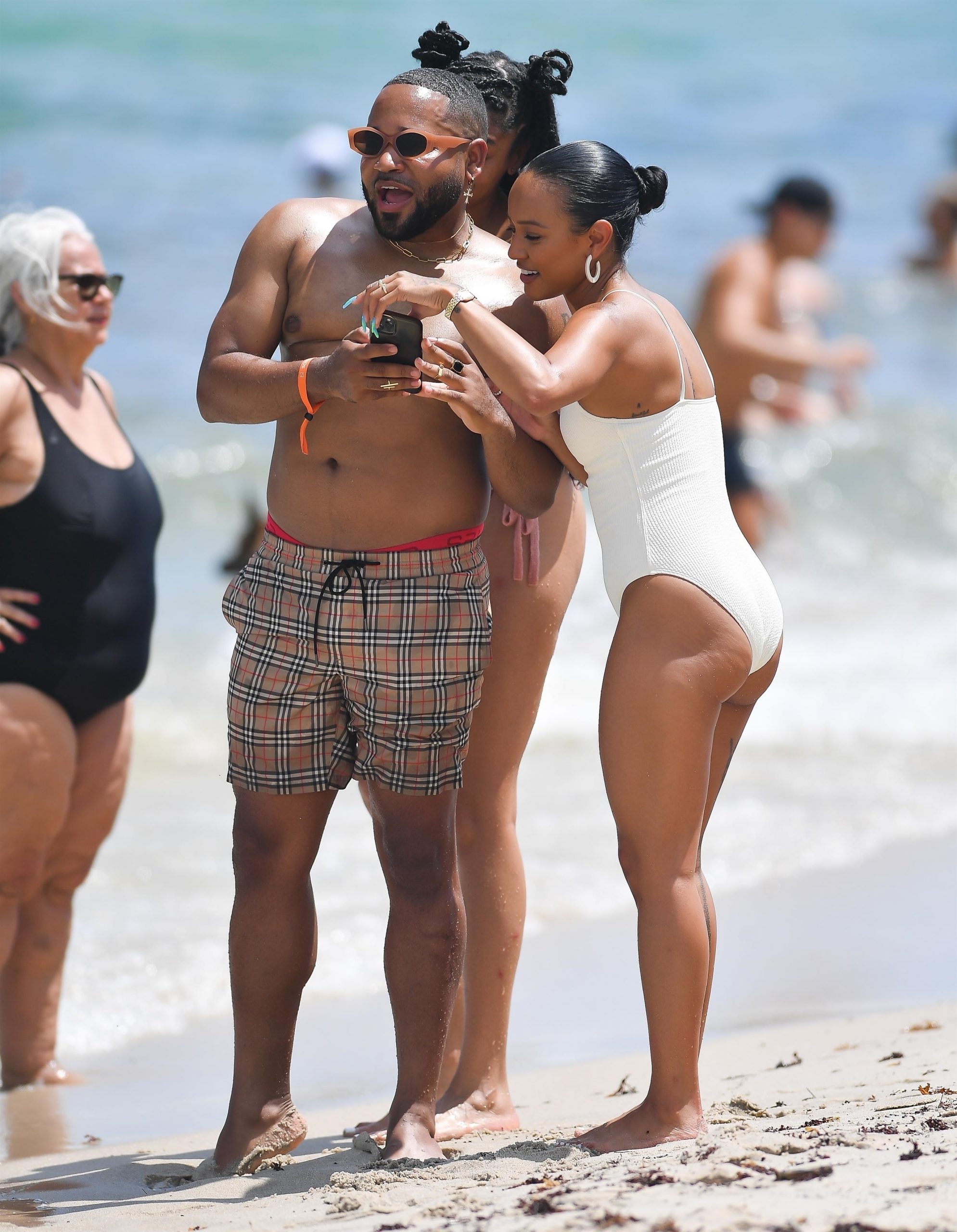 Karrueche Tran Booty in Swimsuit on a Beach in Miami