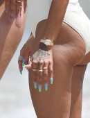 Karrueche Tran Booty in Swimsuit on a Beach in Miami
