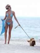 Kimberley Garner Booty in a Blue Bikini on Miami Beach