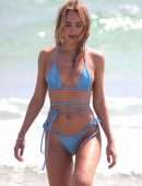 Kimberley Garner Booty in a Blue Bikini on Miami Beach