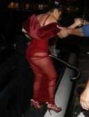 Kourtney Kardashian Booty in See-Through Dress Outside Ristorante Puny in Portofino