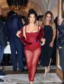 Kourtney Kardashian Booty in See-Through Dress Outside Ristorante Puny in Portofino