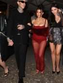 Kourtney Kardashian Booty in See-Through Dress Outside Ristorante Puny in Portofino