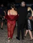 Kourtney Kardashian Booty in See-Through Dress Outside Ristorante Puny in Portofino