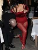 Kourtney Kardashian Booty in See-Through Dress Outside Ristorante Puny in Portofino