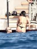 Kourtney Kardashian Wet Booty in Thong BIkini in Portofino