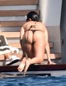 Kourtney Kardashian Wet Booty in Thong BIkini in Portofino