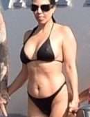 Kourtney Kardashian Wet Booty in Thong BIkini in Portofino