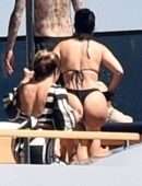 Kourtney Kardashian Wet Booty in Thong BIkini in Portofino