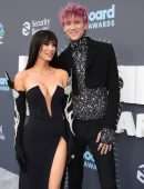 Megan Fox Cleavage with Machine Gun Kelly at 2022 Billboard Music Awards in Las Vegas