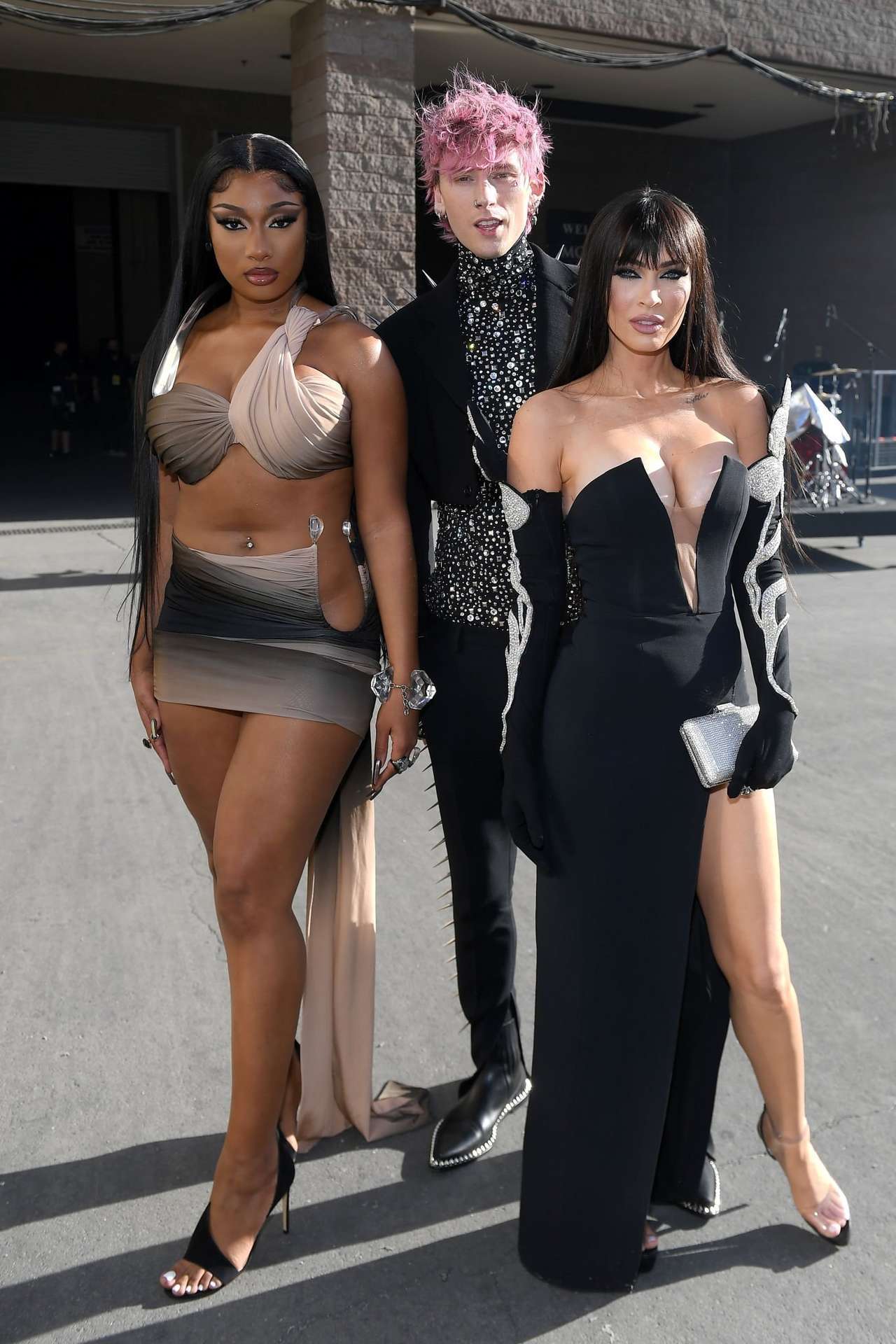 Megan Fox Cleavage with Machine Gun Kelly at 2022 Billboard Music Awards in Las Vegas