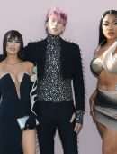 Megan Fox Cleavage with Machine Gun Kelly at 2022 Billboard Music Awards in Las Vegas