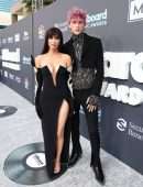 Megan Fox Cleavage with Machine Gun Kelly at 2022 Billboard Music Awards in Las Vegas