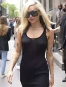 Miley Cyrus Booty and Pokies in a See-Through Dress, Arriving at the NBCUniversal Upfronts in NYC
