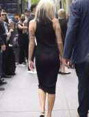 Miley Cyrus Booty and Pokies in a See-Through Dress, Arriving at the NBCUniversal Upfronts in NYC