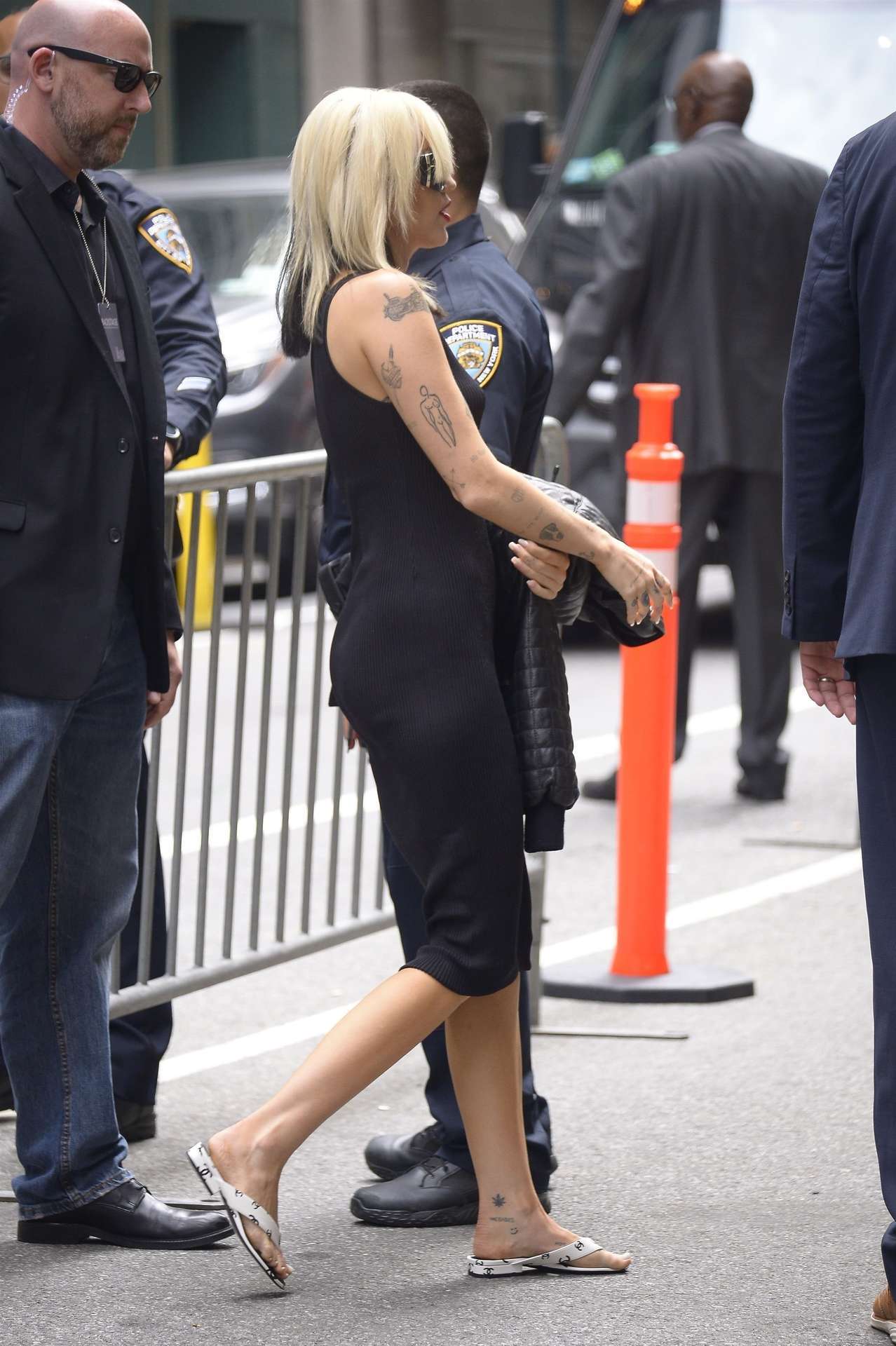 Miley Cyrus Booty and Pokies in a See-Through Dress, Arriving at the NBCUniversal Upfronts in NYC